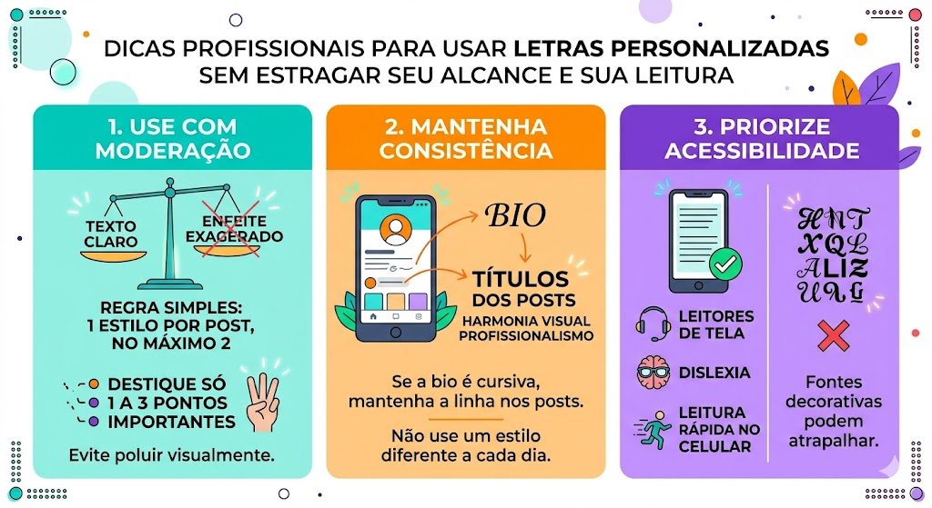 Dicas profissionais para usar letras personalizadas sem estragar seu alcance e sua leitura
