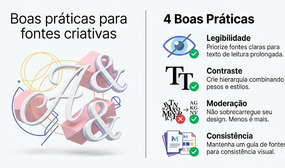 Boas práticas para fontes criativas (para ficar bonito e não virar bagunça)