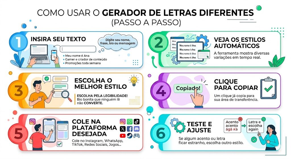 Como usar o Gerador de Letras Diferentes (passo a passo)